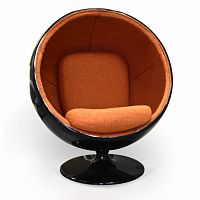 кресло ball chair черно-коричневое в Нижнекамске