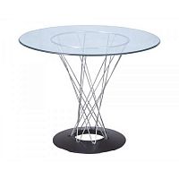 стол noguchi cyclone glass диаметр 80 см хром, прозрачный в Нижнекамске