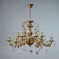 подвесная люстра ambiente alicante 8888/6+6 ab tear drop бронза в Нижнекамске