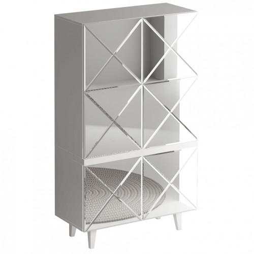 шкаф kristal белый с зеркальным фасадом в Нижнекамске