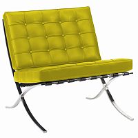кресло barcelona chair экокожа лимонное в Нижнекамске