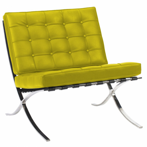 кресло barcelona chair экокожа лимонное в Нижнекамске