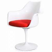 стул eero saarinen style tulip armchair красная подушка в Нижнекамске