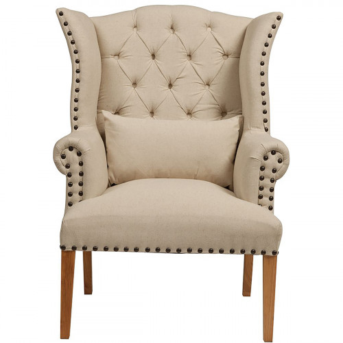 кресло quinn tufted armchair бежевое в Нижнекамске