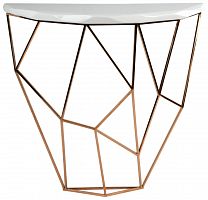 консоль geometric 100x38x90 золото, белая столешница в Нижнекамске