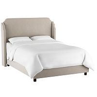 кровать двуспальная с мягкой спинкой 180х200 серая aurora wingback light gray в Нижнекамске