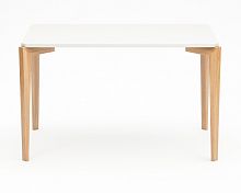 стол обеденный с белой столешницей и коричневыми ножками rectangle compact в Нижнекамске