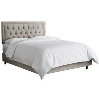 кровать двуспальная 180х200 серая с каретной стяжкой alix light gray в Нижнекамске