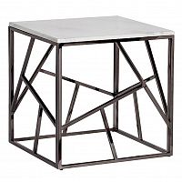 стол журнальный black chrome cube 55*55*56 см хром, белый в Нижнекамске