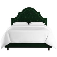 кровать двуспальная 180х200 зеленая с каретной стяжкой harvey tufted emerald velvet в Нижнекамске