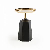 столик приставной plamp со столешницей в отделке золото на черном основании от la forma (ex julia gr в Нижнекамске