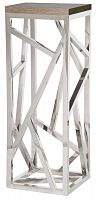 консоль geometric высокая 40x42x110 хром, коричневая столешница в Нижнекамске