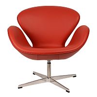 кресло arne jacobsen style swan chair красное в Нижнекамске
