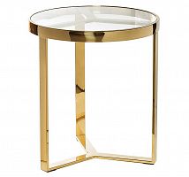 стол журнальный soho gold 50х50х53 см золотой, прозрачный в Нижнекамске