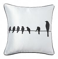 подушка с птичками на проводах birdies on a wire white в Нижнекамске