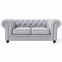 диван chesterfield lux двухместный прямой светло-серый в Нижнекамске
