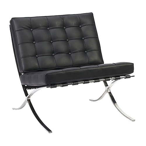 кресло barcelona chair кожа черное в Нижнекамске